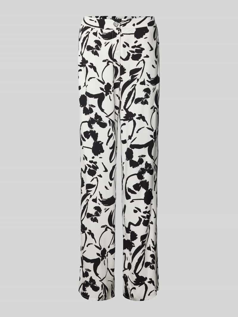 MORE & MORE Stoffen broek van viscose met all-over motief