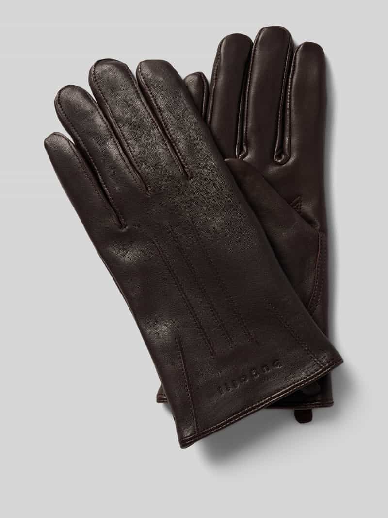 Bugatti Handschoenen van echt leer met labeldetail