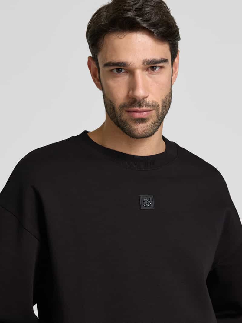 HUGO Sweatshirt met ribboorden model 'Dettil'