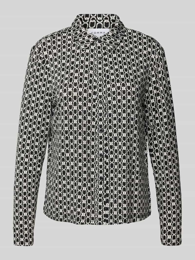 comma Blouseshirt van een mix van viscose en elastaan met knoopsluiting