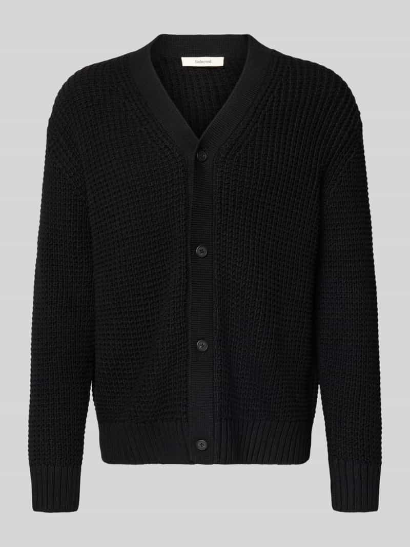 Selected Homme Regular fit gebreid jack van puur katoen model 'DERECK'