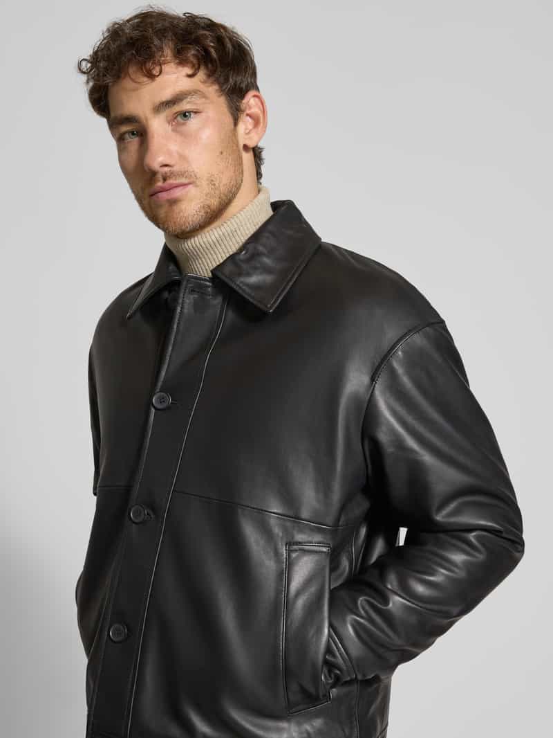 Selected Homme Regular fit leren jack van fijn lamsleer model 'LANCE'