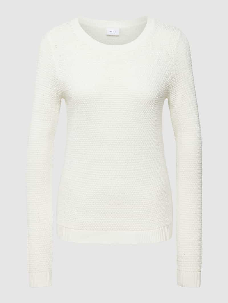 Vila Gebreide pullover met structuurmotief, model 'Vidalo O-Neck'