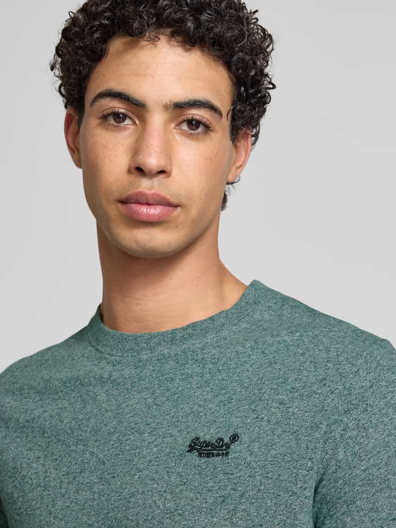Superdry T-shirt met labelstitching