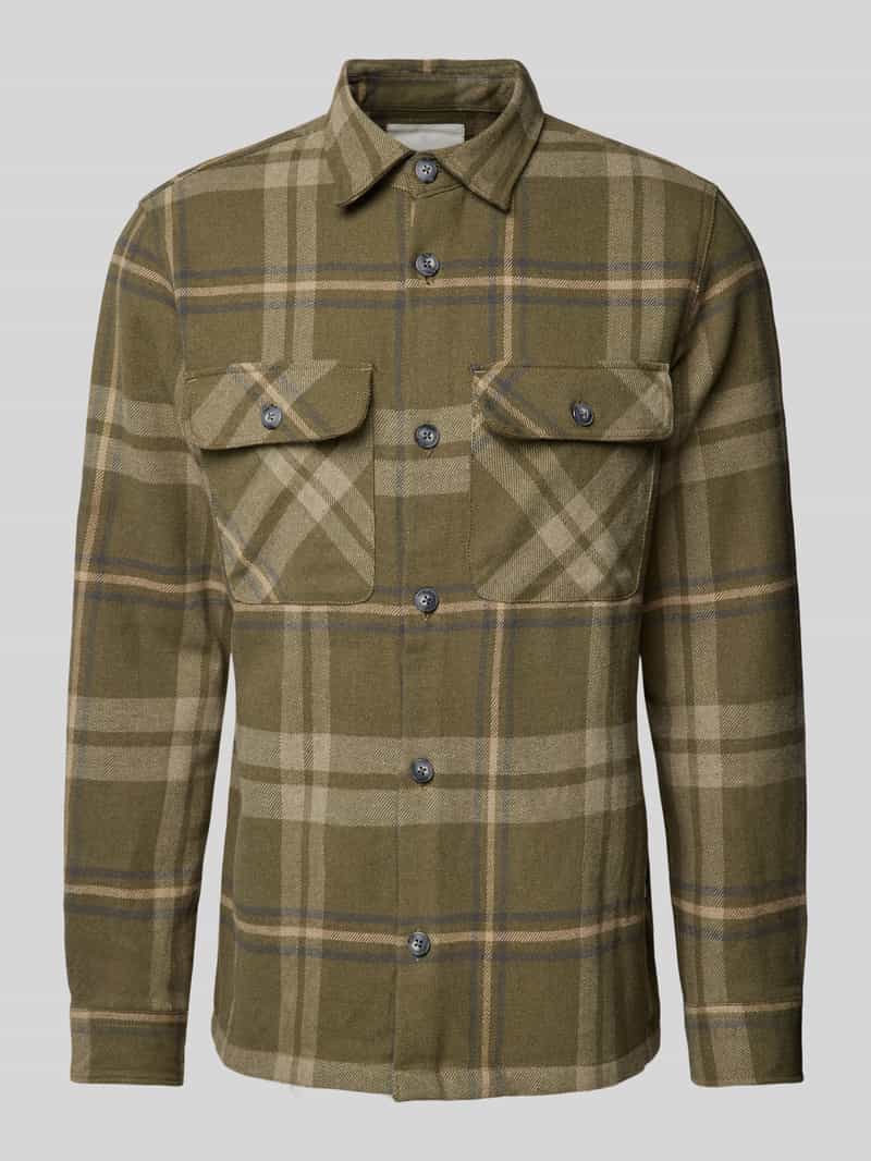 Slim fit overhemdjack met kentkraag, model 'RAYMOND'