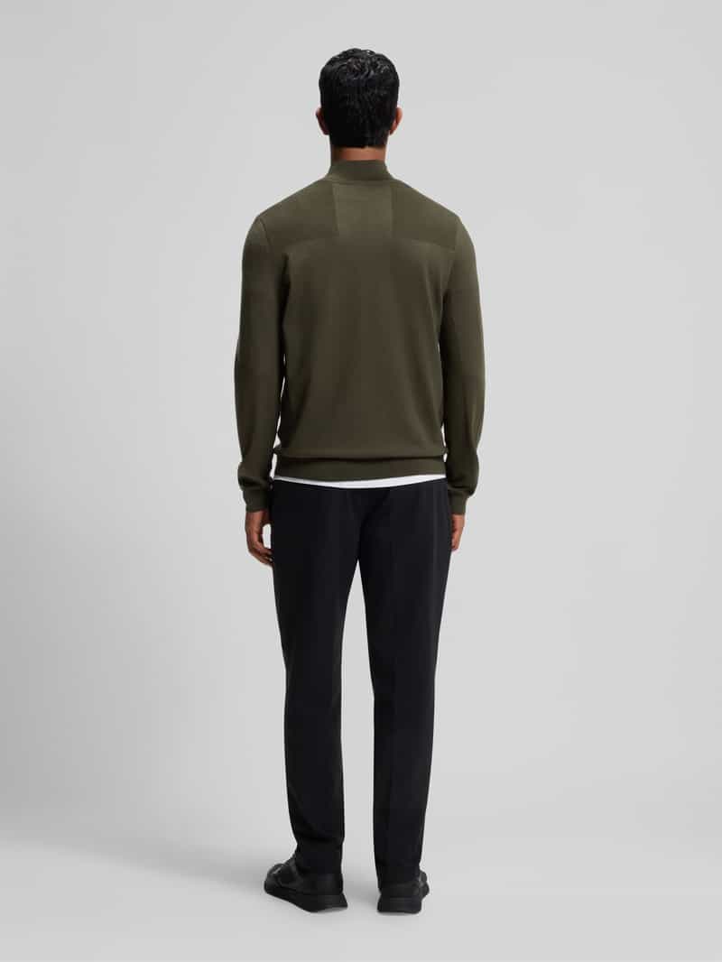 BOSS Green Regular fit pullover met scheerwol model 'KN_Momentum-X QZ'