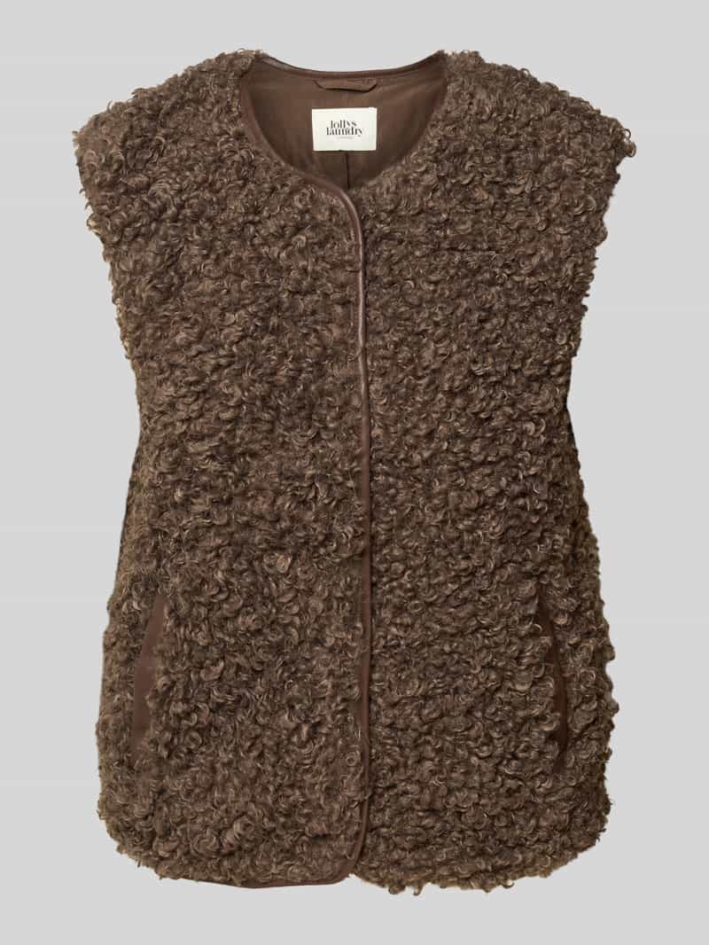 LOLLYS LAUNDRY Gilet van teddybont met steekzakken model 'Vada'