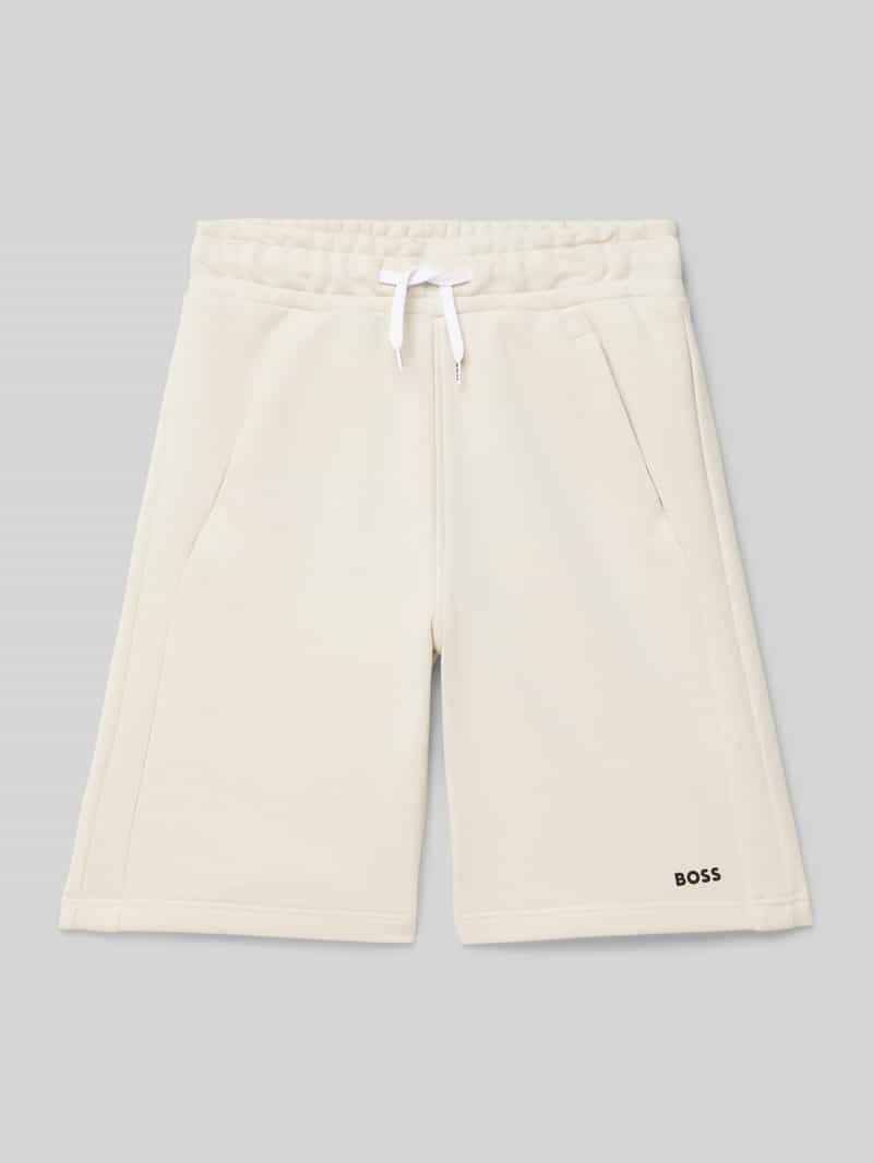 Boss Regular fit sweatshorts met labelprint