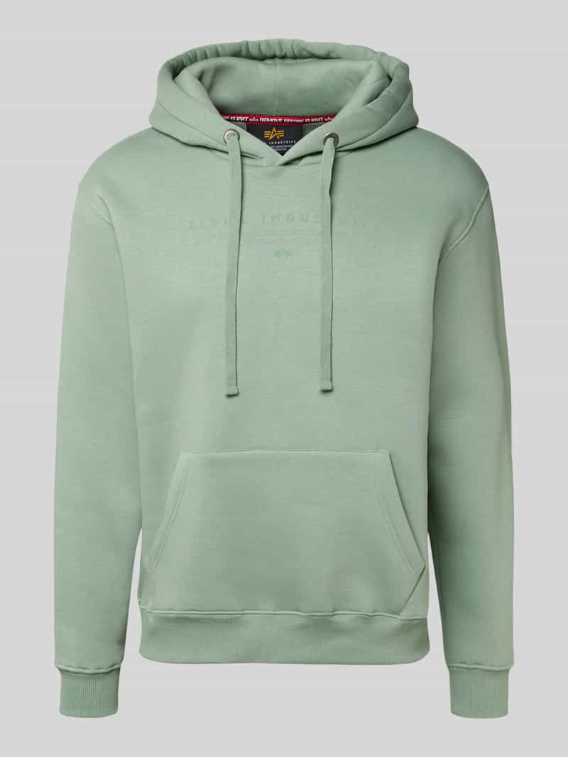 alpha industries Hoodie met labelprint en kangoeroezak