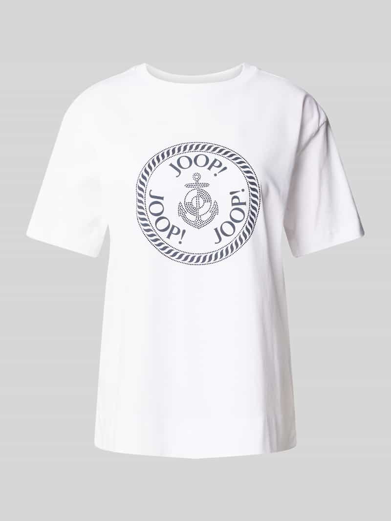 Joop! T-shirt met strass-steentjes model 'Tonia'