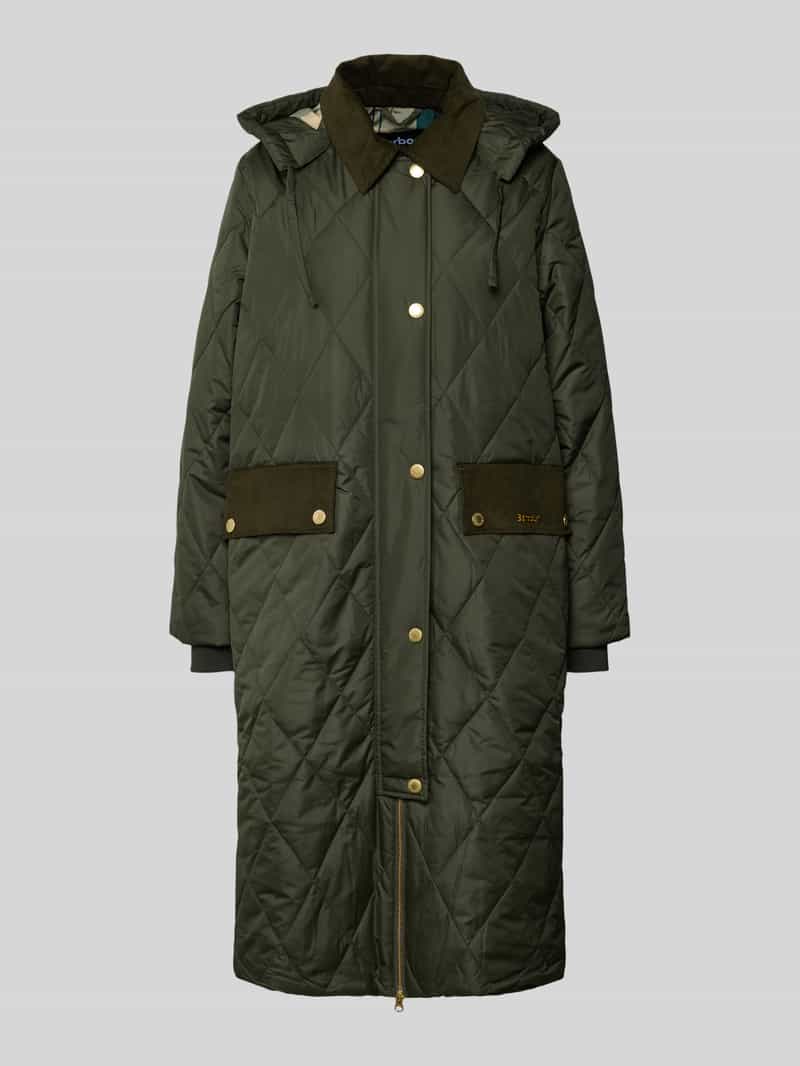 Barbour Regular fit gewatteerde lange jas met afneembare capuchon model 'MEREDITH'