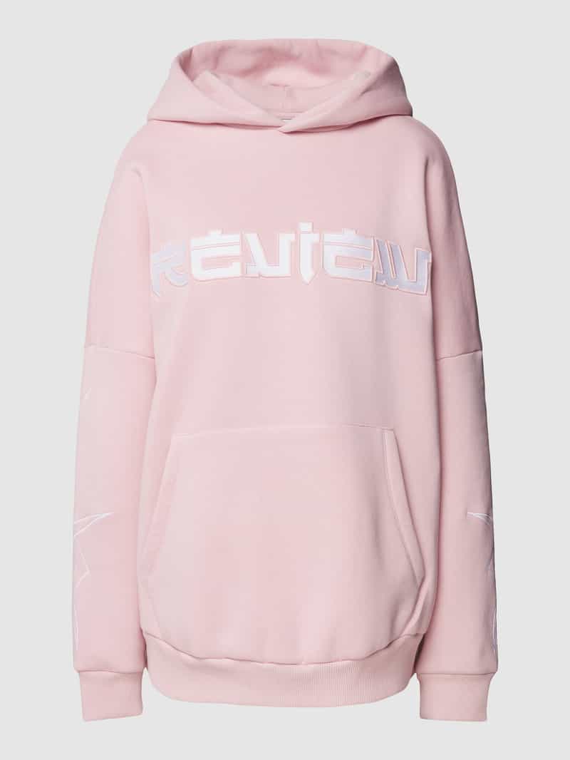 Review Oversized hoodie met labelstitching