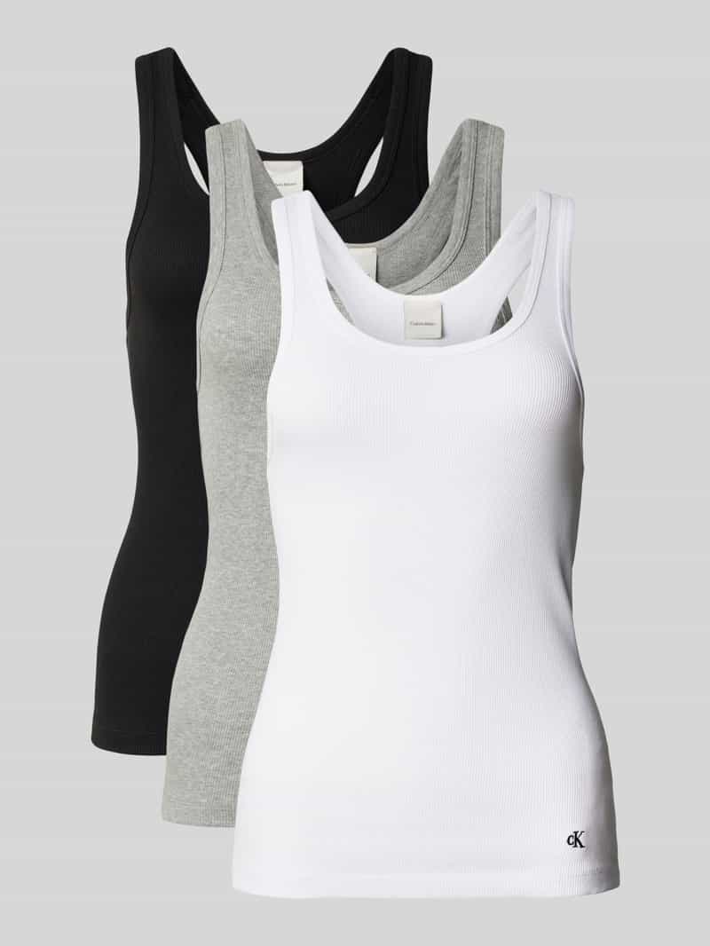 Calvin Klein Underwear Tanktop met logostitching in een set van 3 stuks