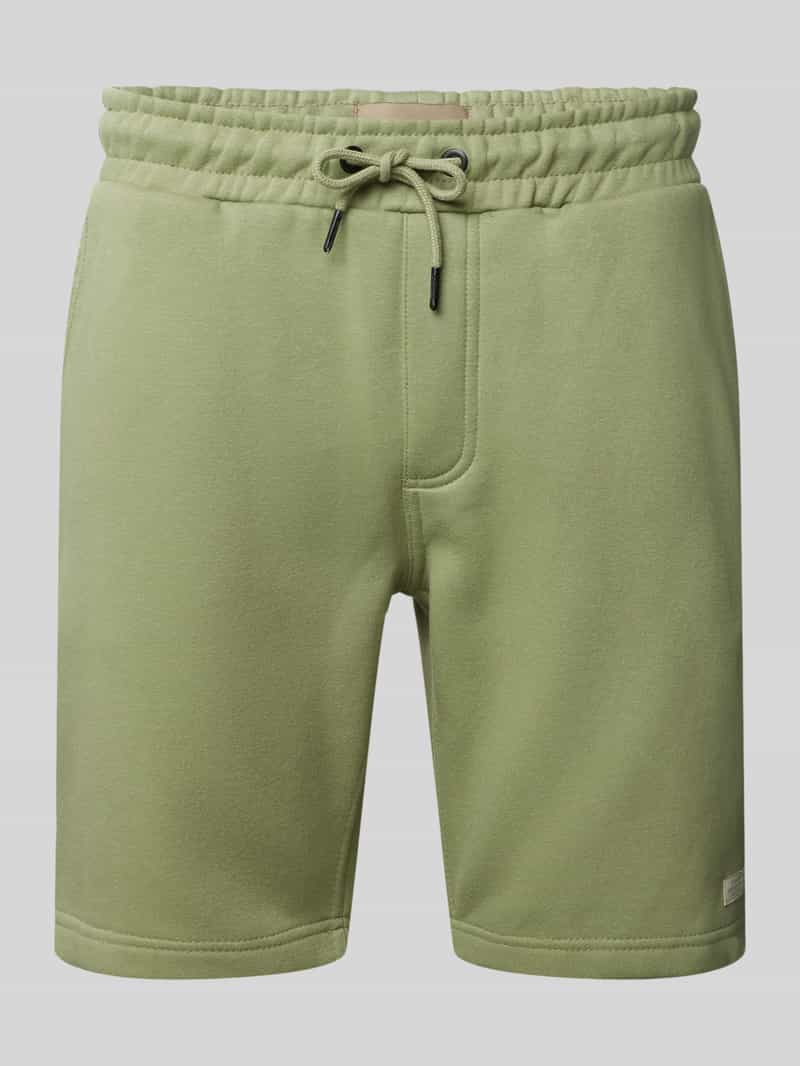 Blend Korte regular fit sweatshorts met labelpatch