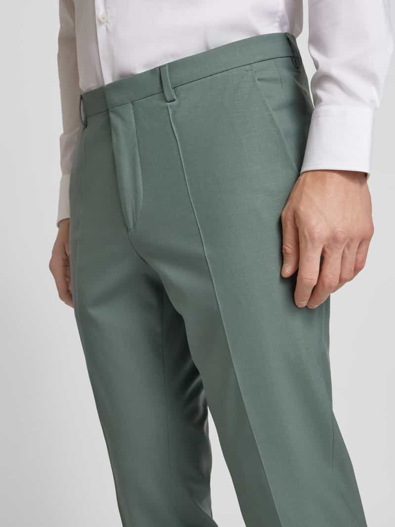 HUGO Regular fit pantalon van wolmix met bandplooien model 'Hesten'