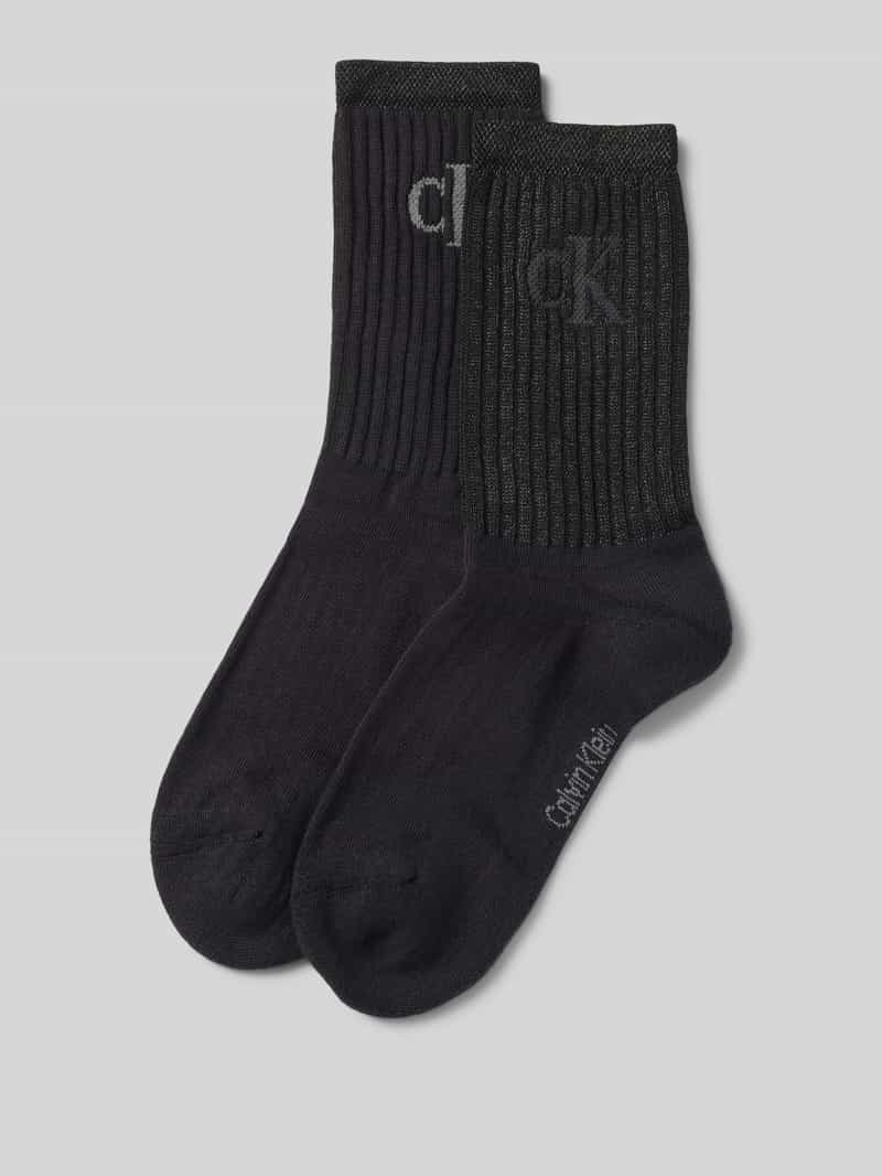 Calvin Klein Jeans Sokken met elastische ribboordjes in een set van 2 paar
