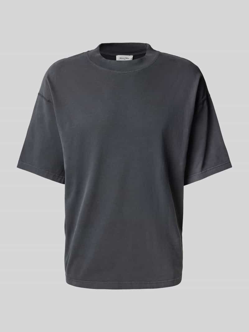 American vintage T-shirt met geribde ronde hals model 'FAZY'