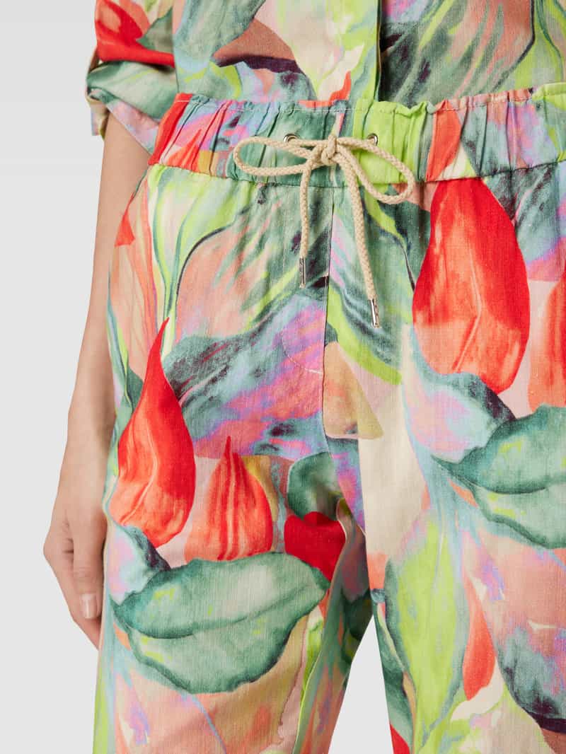 Toni Dress Wide leg stoffen broek met bloemenmotief model 'PIA'