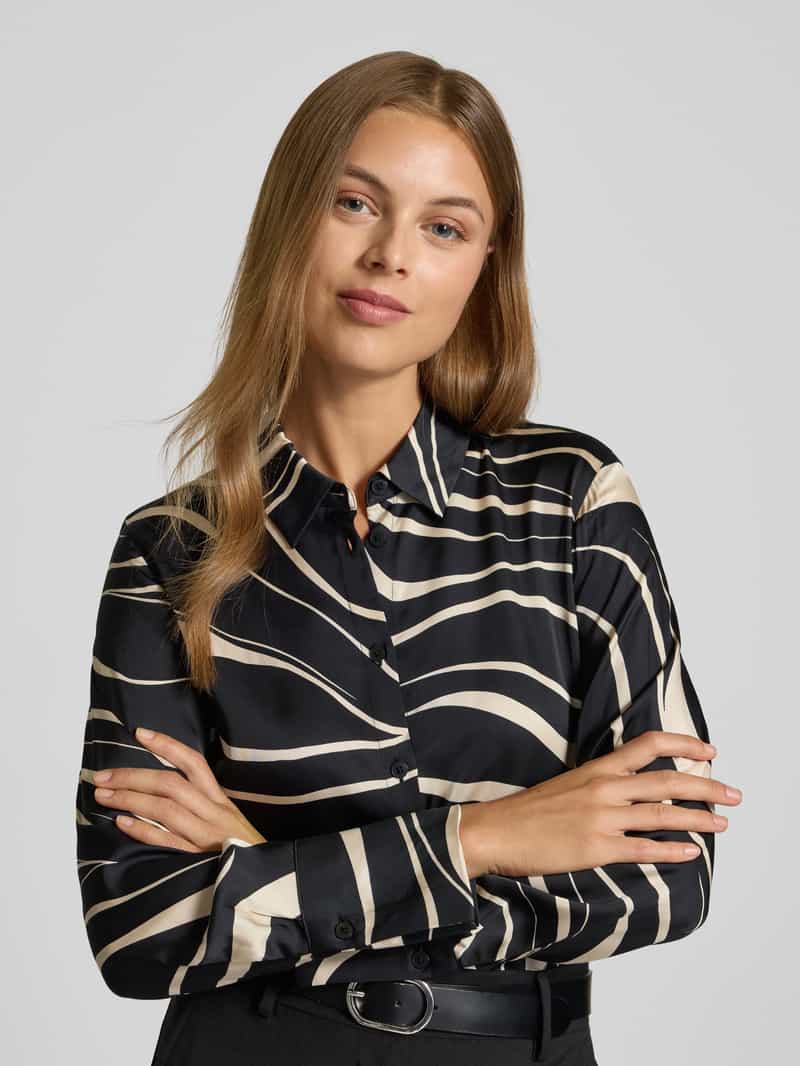 s.Oliver BLACK LABEL Regular fit blouse met lange mouwen van pure viscose
