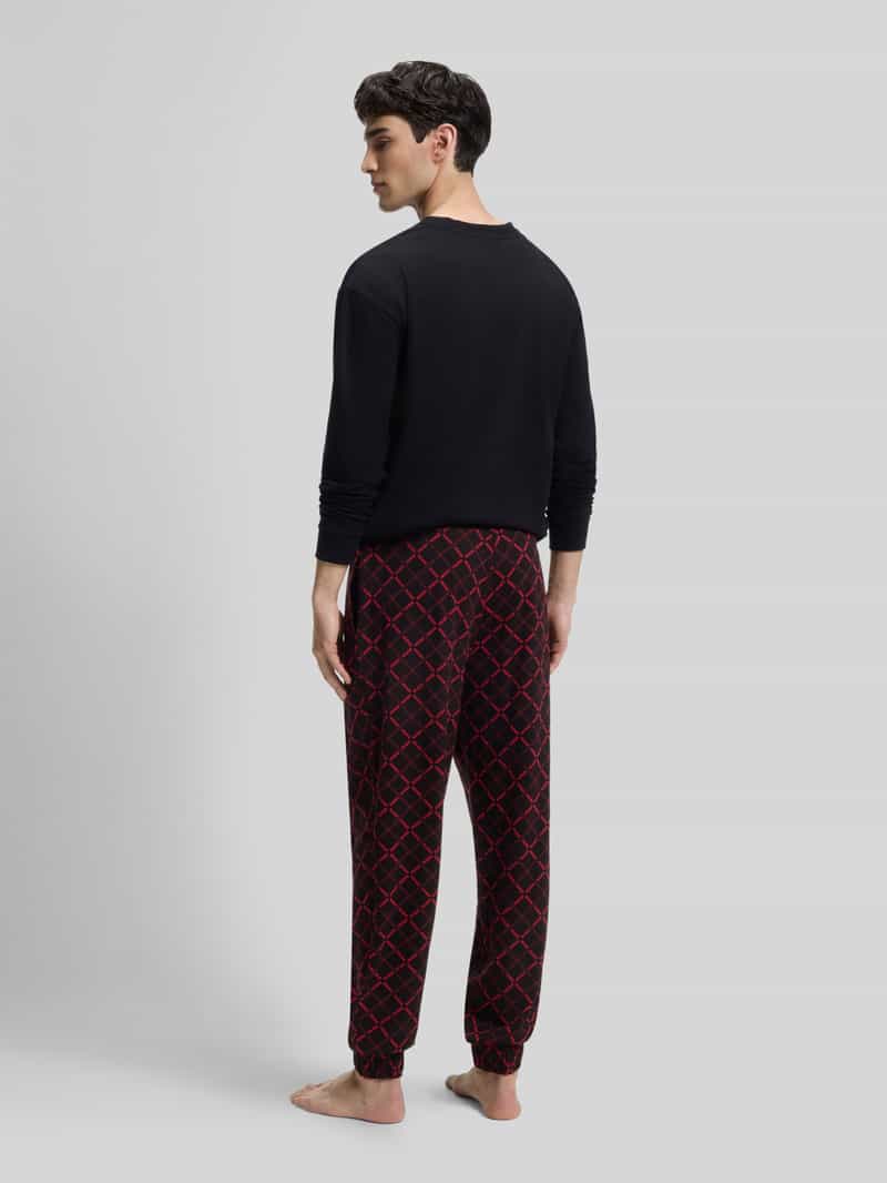 HUGO relaxed fit pyjama van katoenmix met logoprint