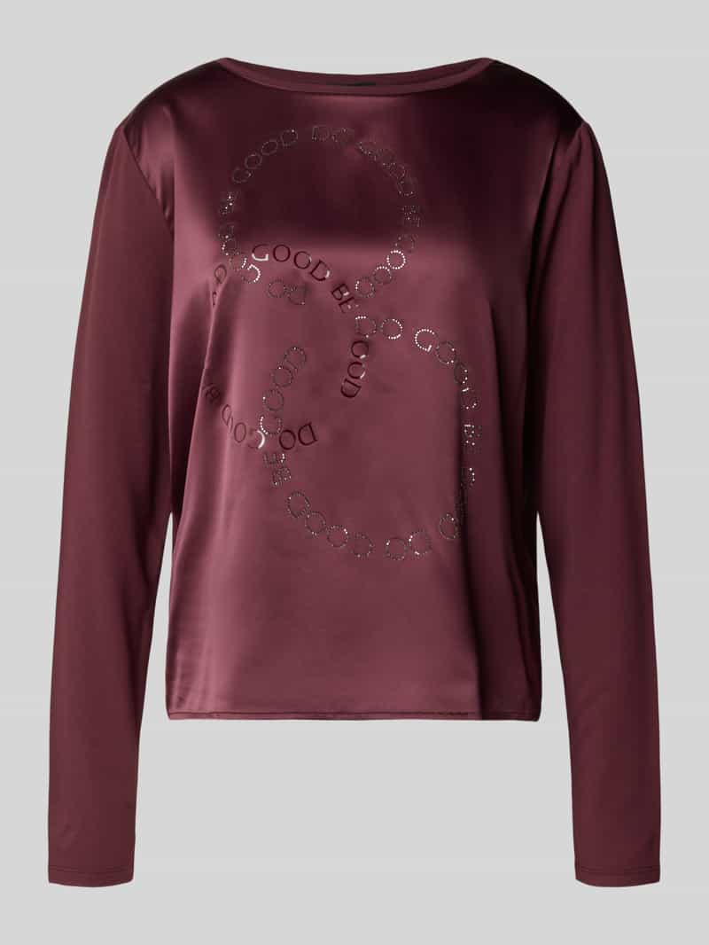 monari Relaxed fit shirt met lange mouwen en strass-steentjes
