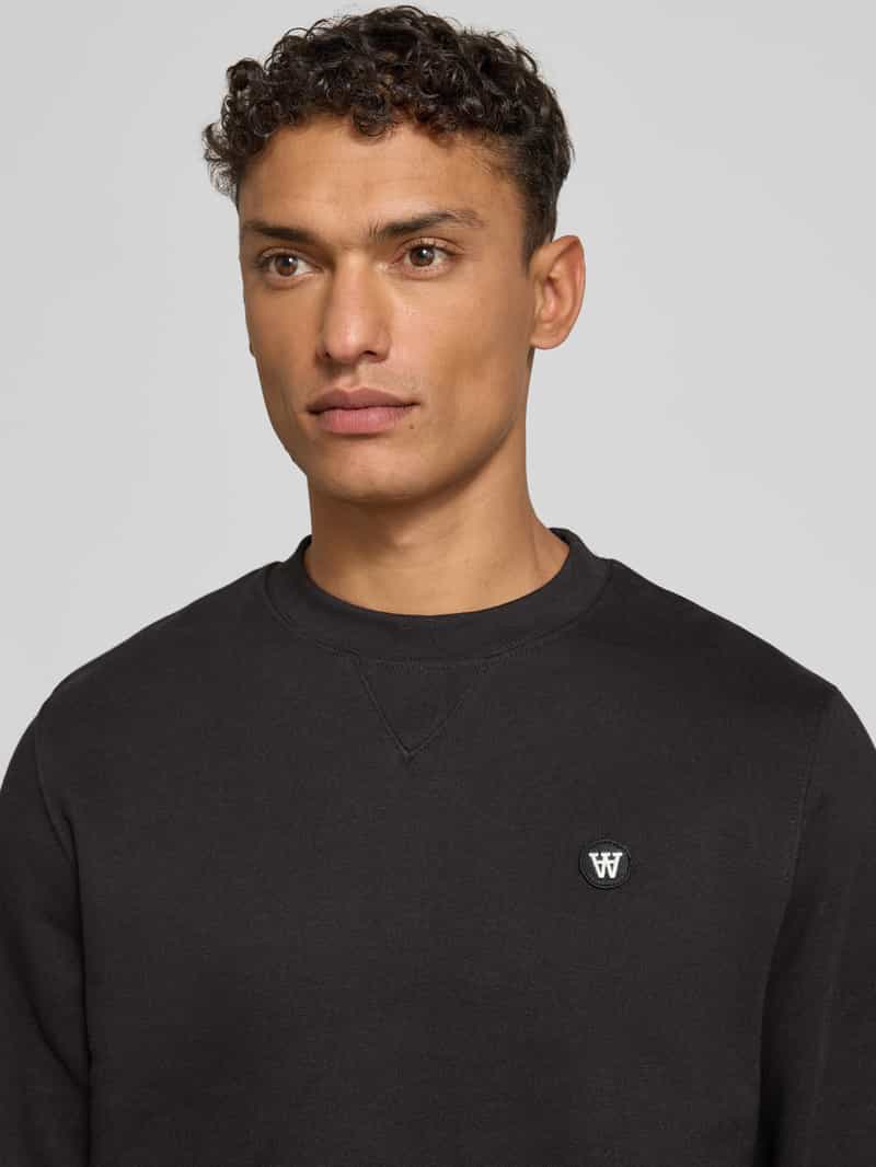 Wood Sweatshirt met labelstitching model 'Tye'