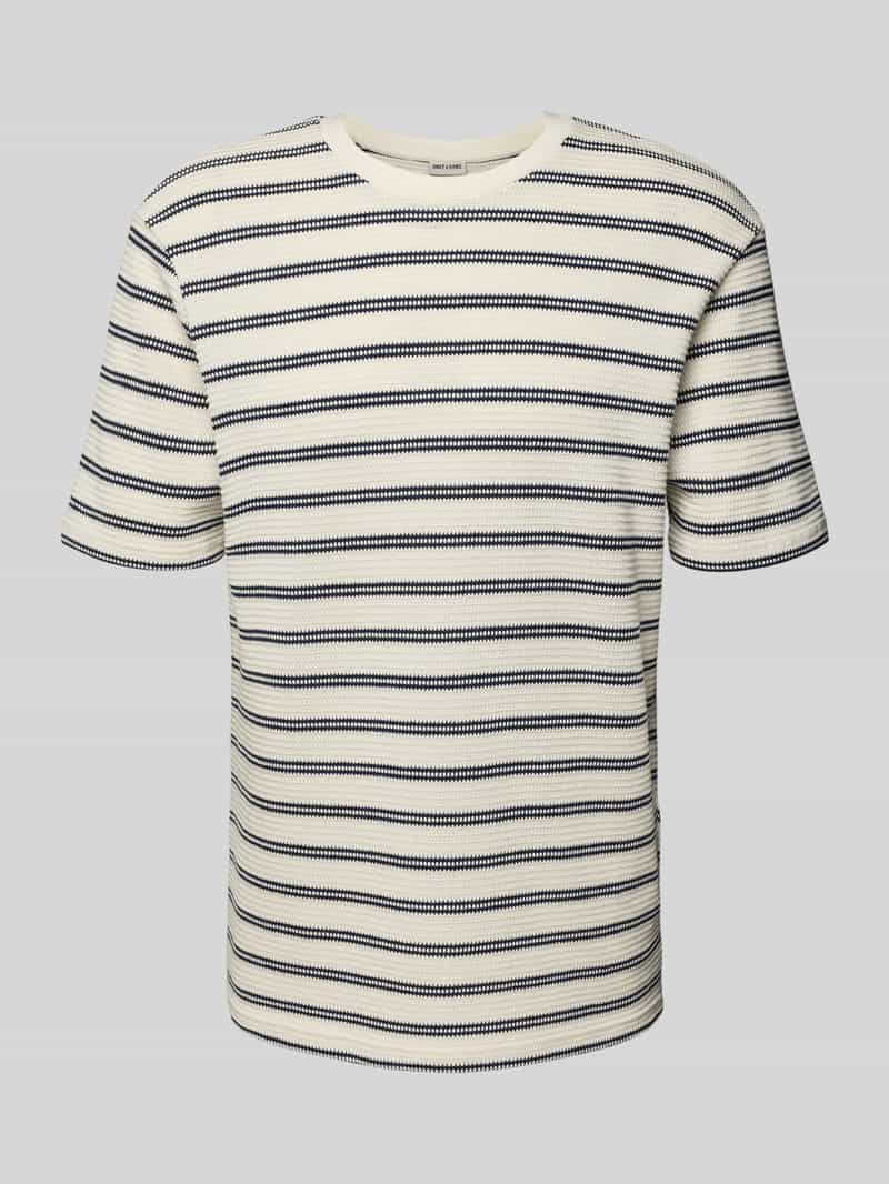 Only & Sons T-shirt met geribde ronde hals model 'IAN'