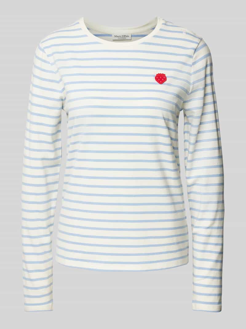 Marc O'Polo Regular fit shirt met lange mouwen van elastische katoenjersey met motiefpatch