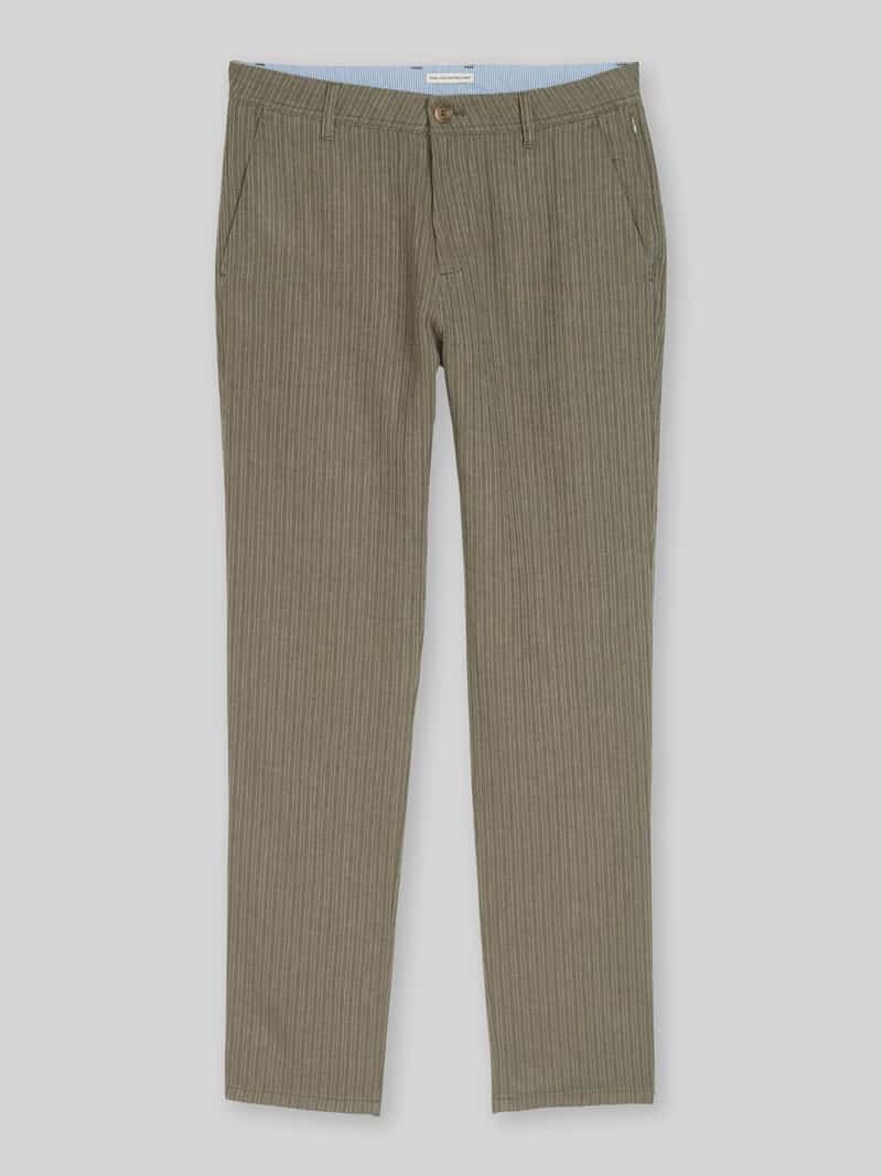 Tom Tailor Regular Fit Chino aus Leinen-Baumwolle-Mix in Oliv, Größe 34/34 20162343434