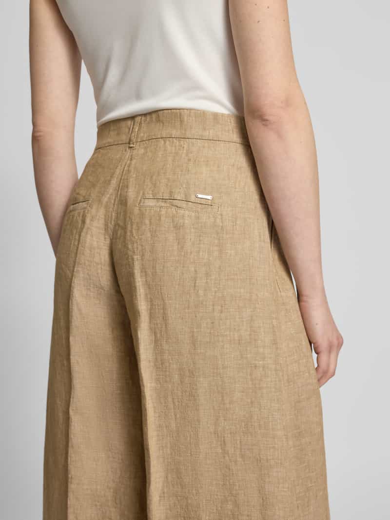 BRAX Wide leg linnen broek met verkort model 'STYLE.MELLI'