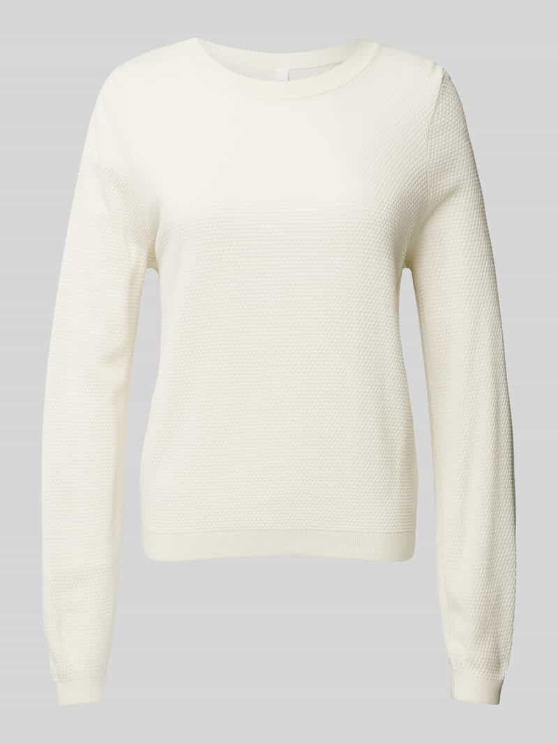 Q/S designed by Trui met ronde hals in tricot-look