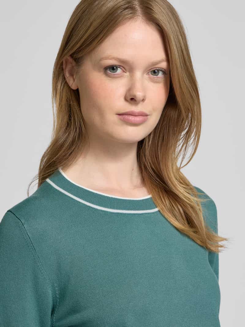 s.Oliver BLACK LABEL Regular fit gebreide pullover met contrastkleurige geribde rand
