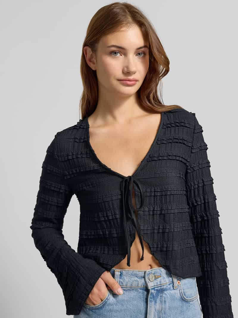 Pieces Regular fit cardigan met kanten details model 'ANINE'