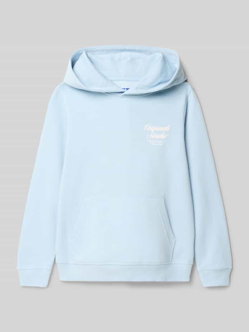 jack & jones Hoodie met labelprint en kangoeroezak