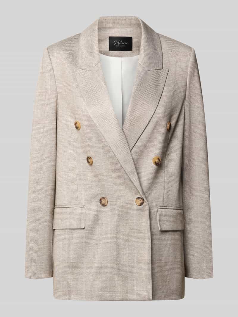 S.Oliver BLACK LABEL Regular fit lange blazer met dubbele knoopsluiting