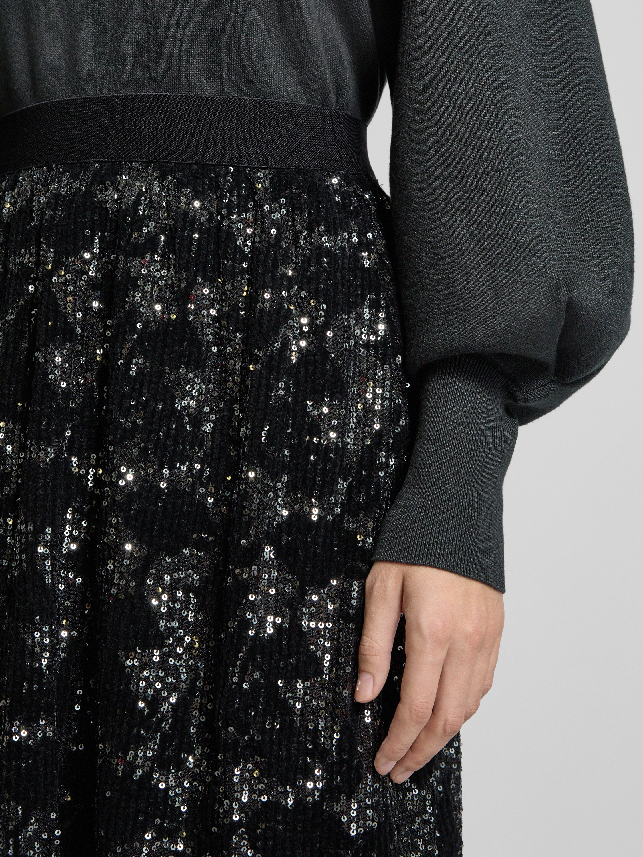 Kaffe Knielange rok met elastische band model 'grit'