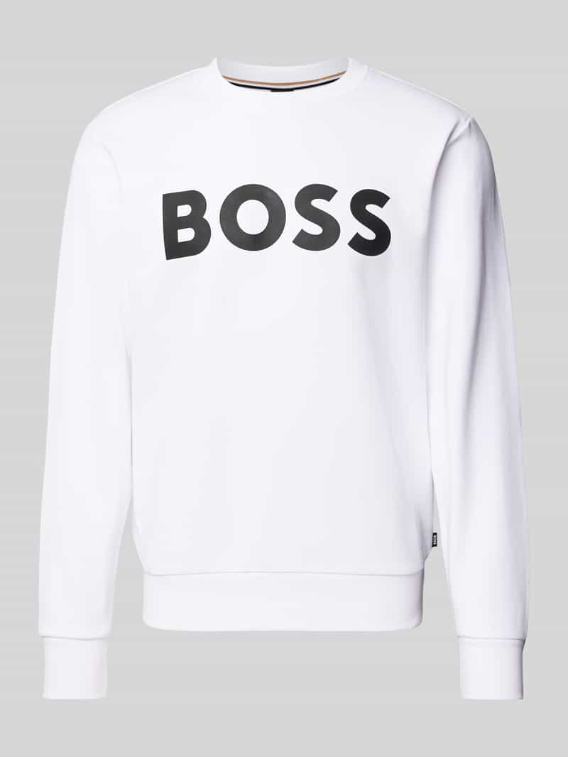 Boss Sweatshirt met labelprint model 'Soleri'
