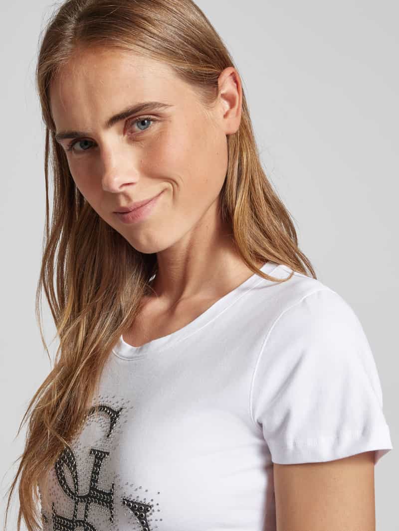 Guess T-shirt met strass- en siersteentjes