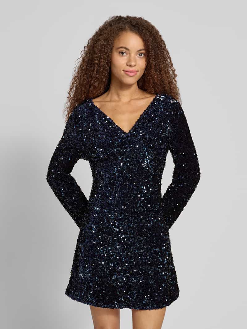Pieces Jurk met pailletten met v-hals