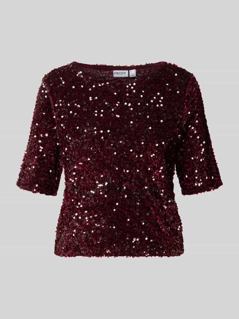 Pieces Blousetop met all-over pailletten