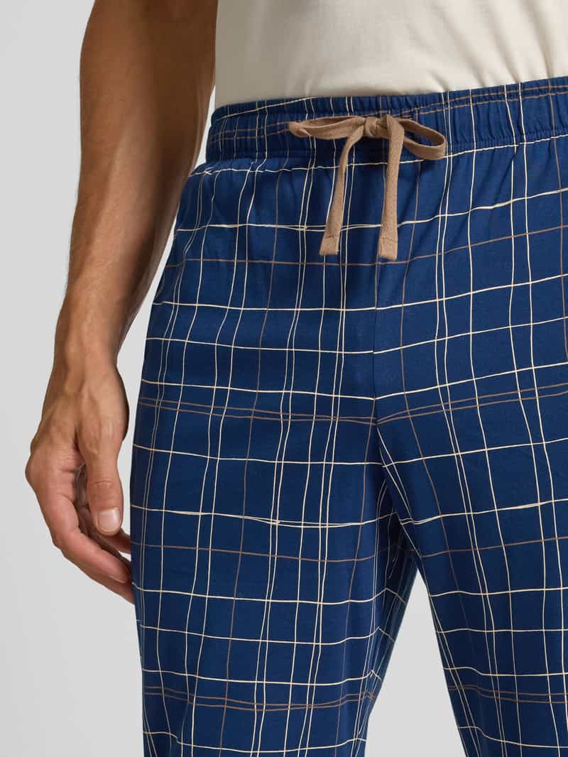 Schiesser Stoffen broek van puur katoen met tunnelkoord