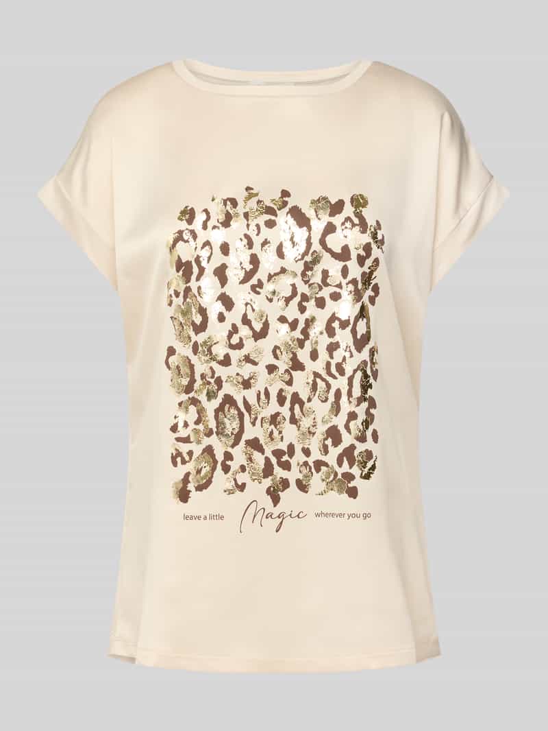 Christian Berg Woman T-shirt met geribde ronde hals