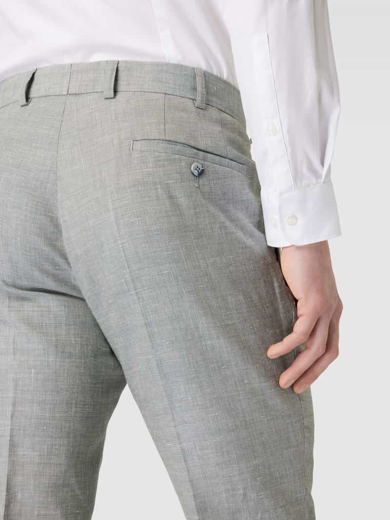 ATELIER TORINO Straight fit linnen broek met persplooien