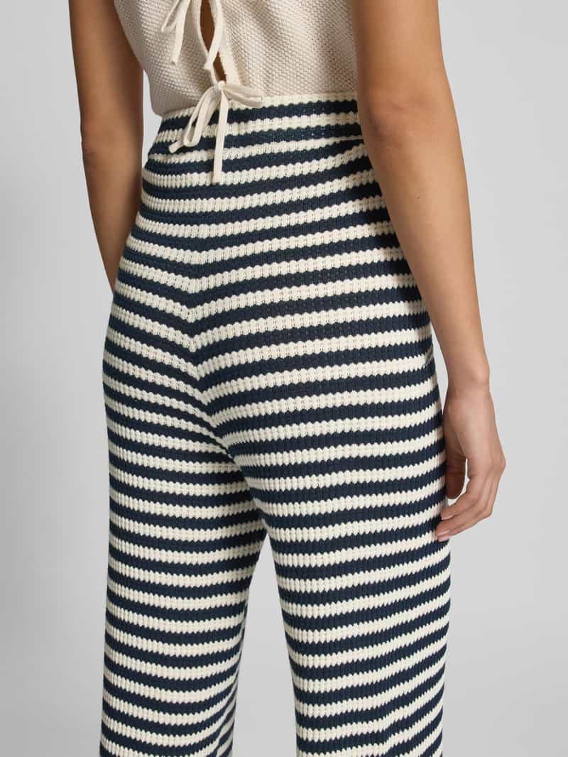 Ichi Wide leg gebreide broek met elastische band model 'LORIANNA'