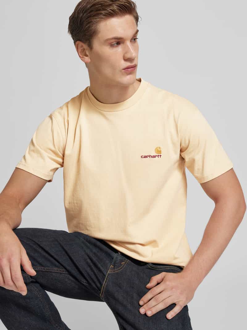Carhartt Work In Progress T-shirt met labelstitching model 'American Script'