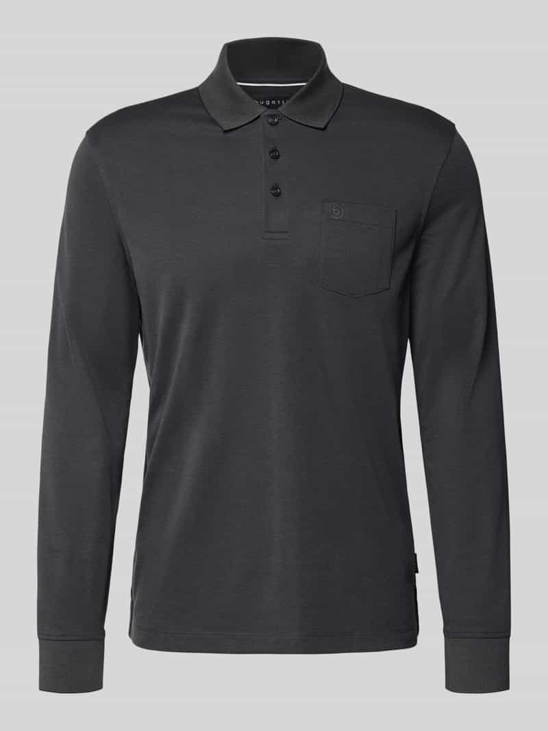 Bugatti regular fit poloshirt van katoenmix met borstzak