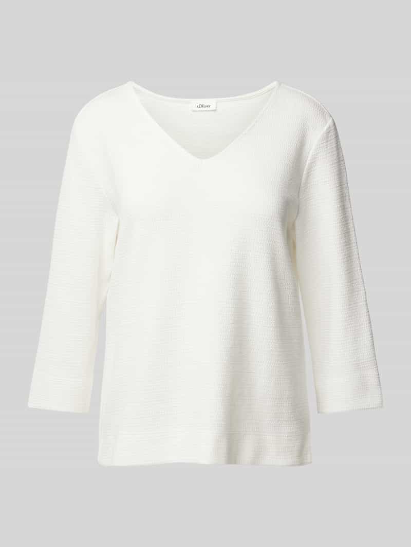 s.Oliver RED LABEL Regular fit sweatshirt met V-hals en 3 4-mouwen