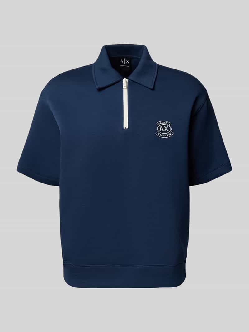 loose fit poloshirt met labelstitching