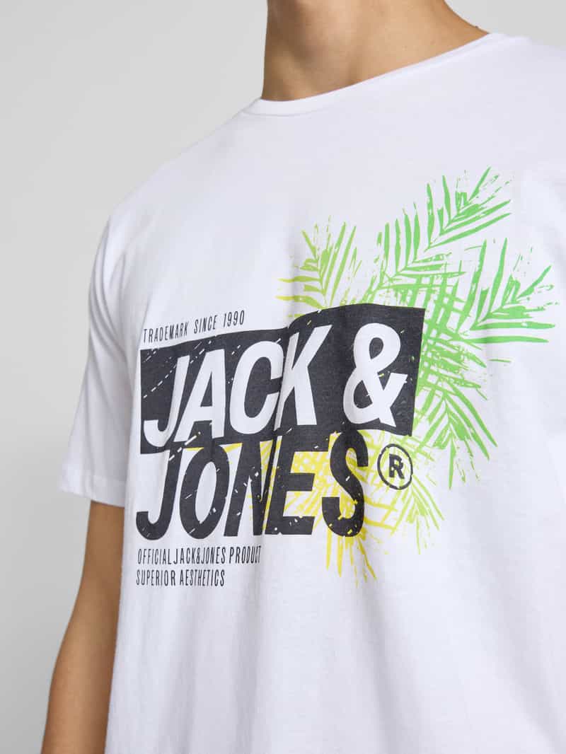 jack & jones T-shirt met labelprint model 'JAXON'