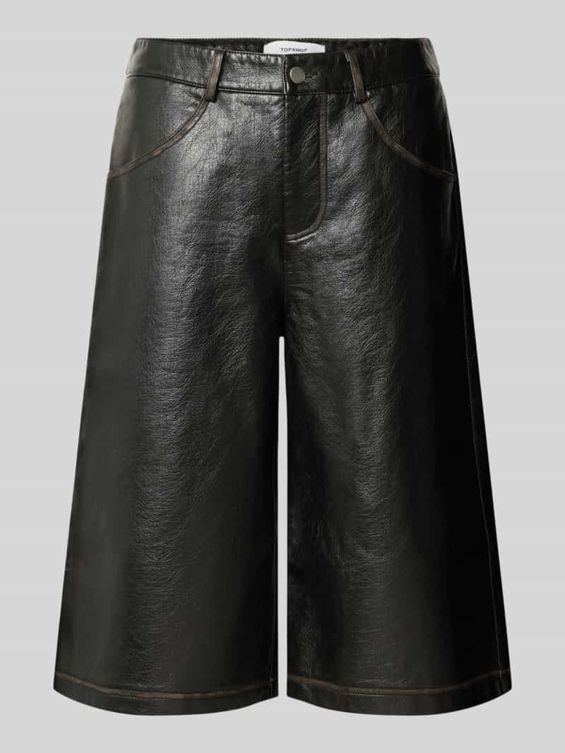 Korte broek in leerlook model 'SILJE'